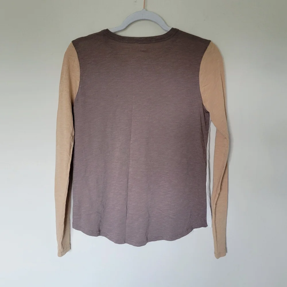 Madewell Whisper Cotton Rib-Crewneck Long-Sleeve Tee in Colorblock - Picture 6 of 9